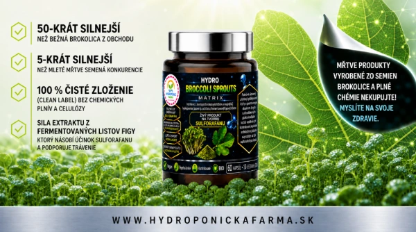 HYDRO BROCCOLI SPROUTS MATRIX 400mg, 60 KAPSÚL+10% grátis/66 KAPSÚL